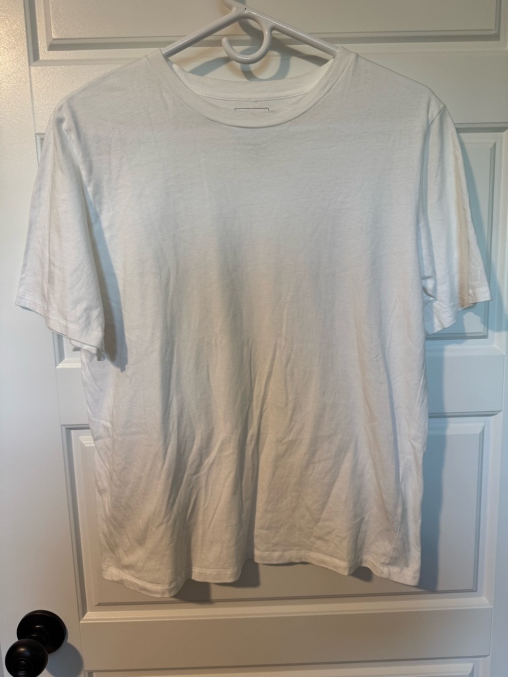 NKD-T by NakedCashmere White Tee, 100% Cotton Silk Touch, Size Small